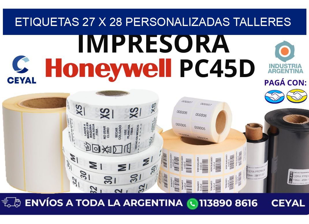 etiquetas 27 x 28 personalizadas talleres