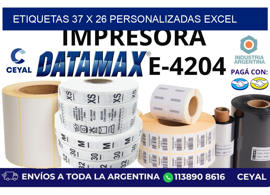 etiquetas 37 x 26 personalizadas excel