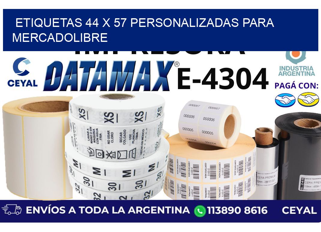 etiquetas 44 x 57 personalizadas para mercadolibre