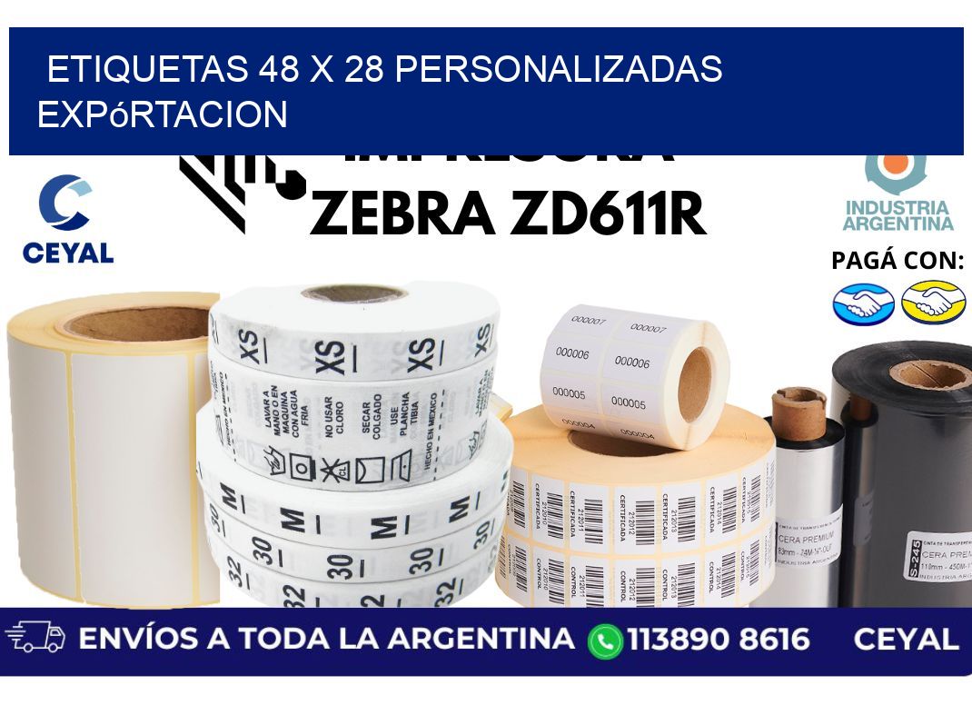 etiquetas 48 x 28 personalizadas expórtacion