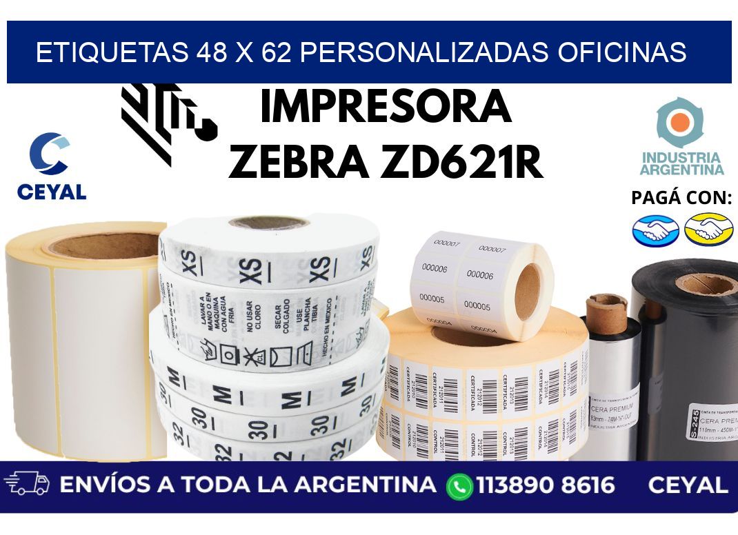 etiquetas 48 x 62 personalizadas oficinas