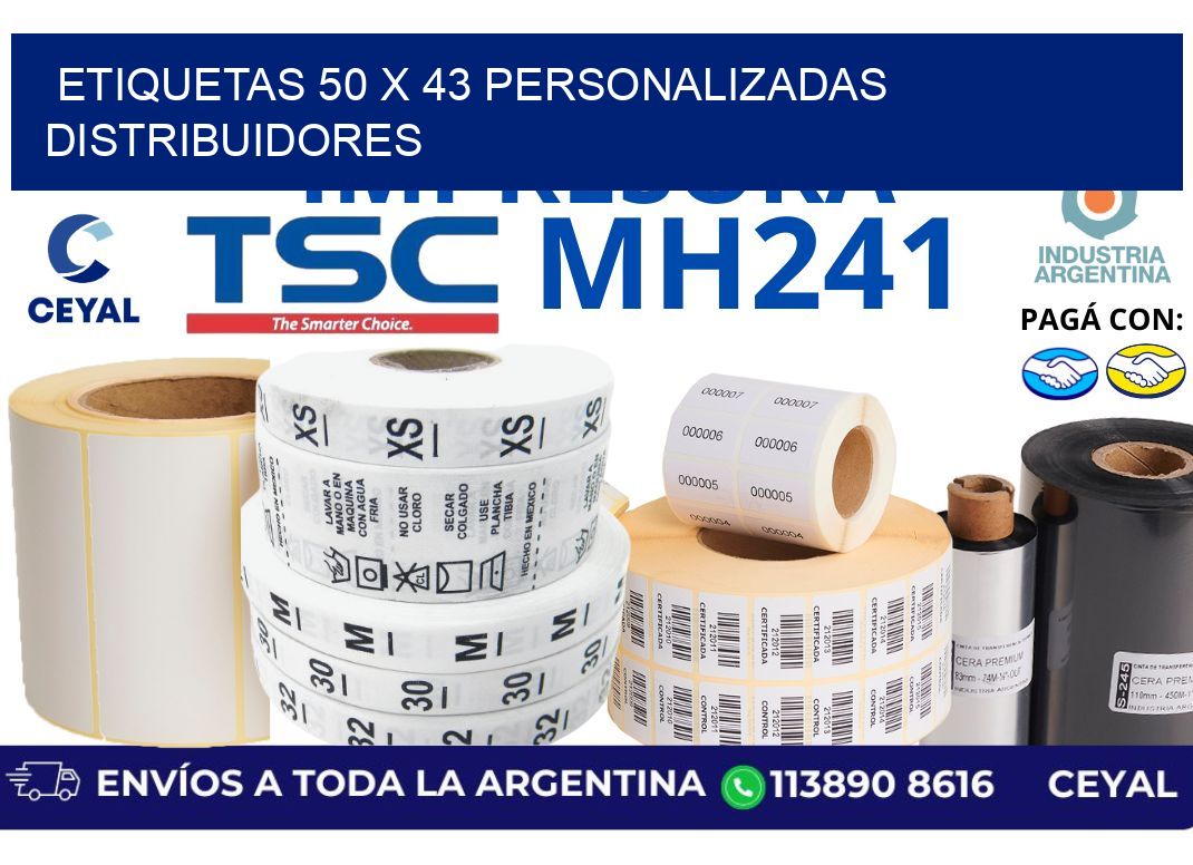 etiquetas 50 x 43 personalizadas distribuidores