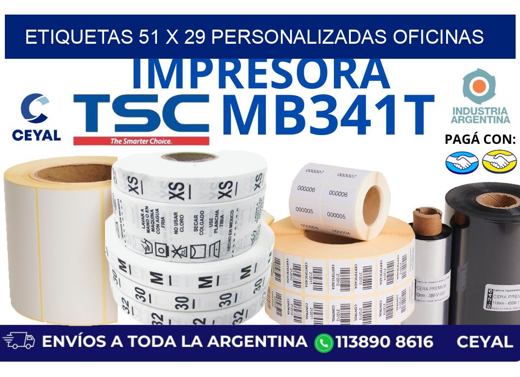 etiquetas 51 x 29 personalizadas oficinas