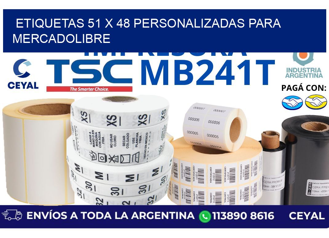 etiquetas 51 x 48 personalizadas para mercadolibre