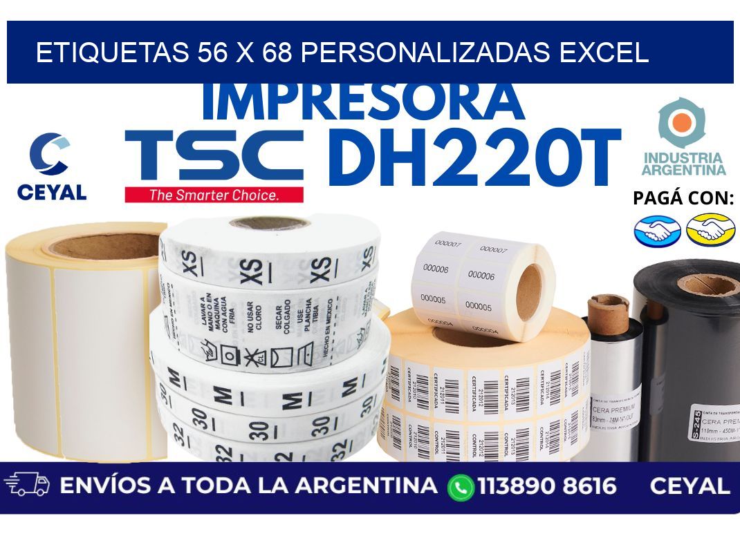 etiquetas 56 x 68 personalizadas excel