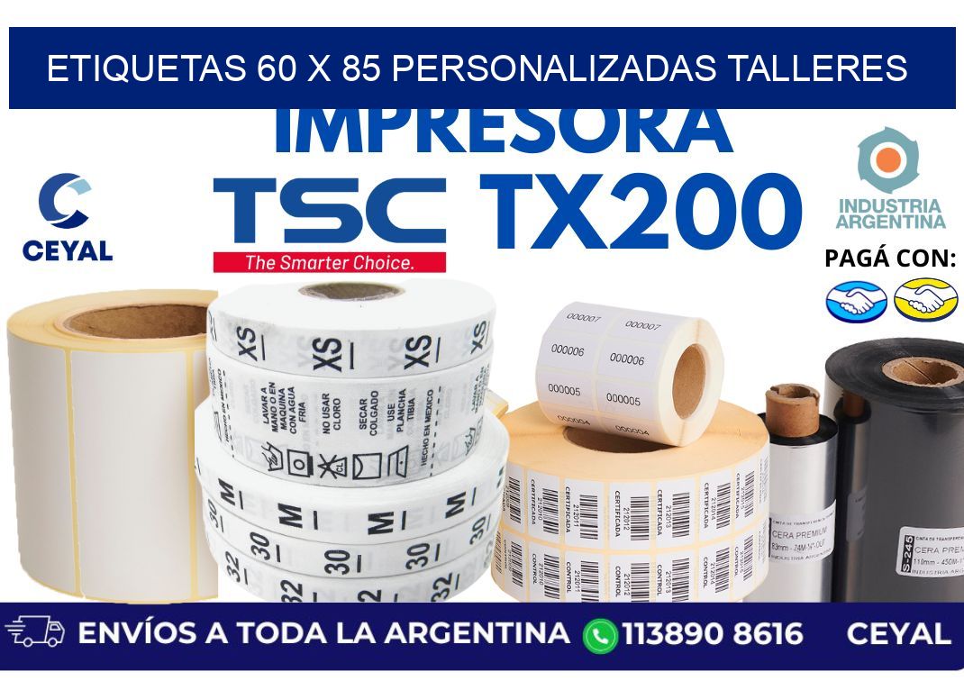 etiquetas 60 x 85 personalizadas talleres
