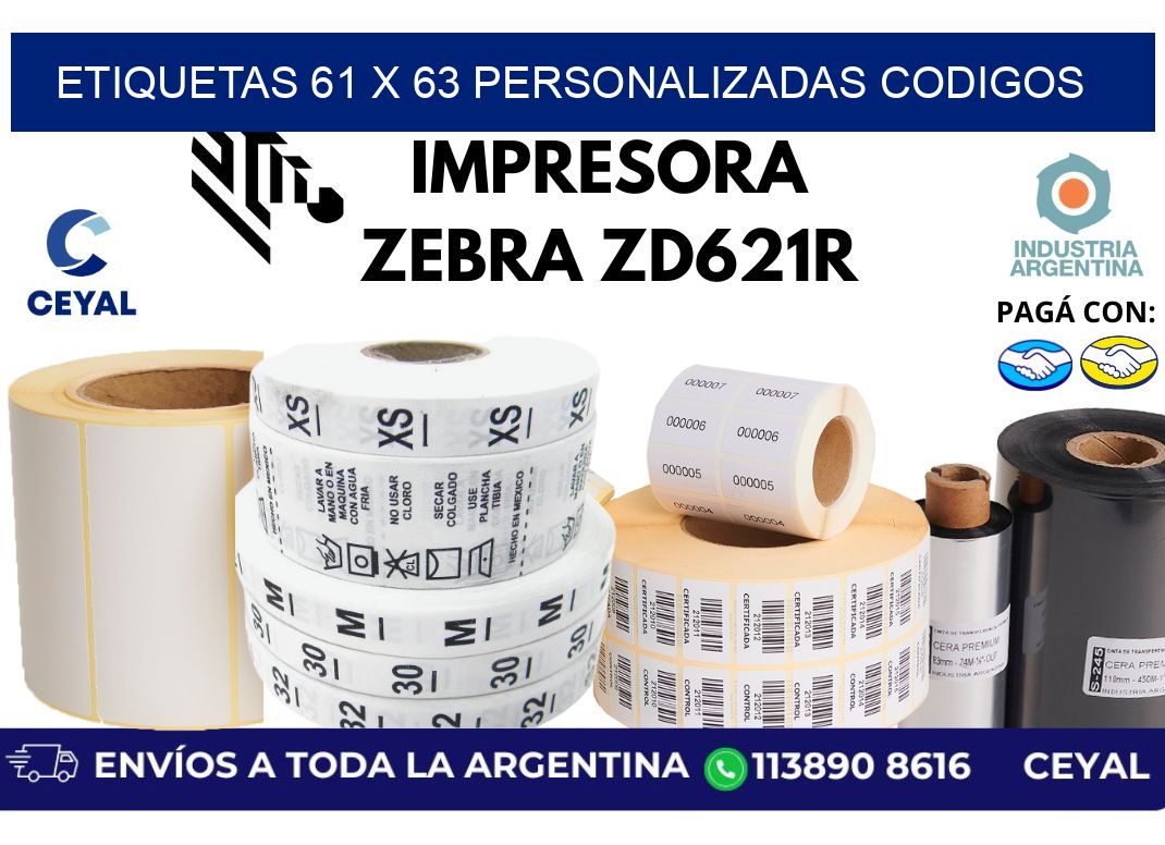 etiquetas 61 x 63 personalizadas codigos