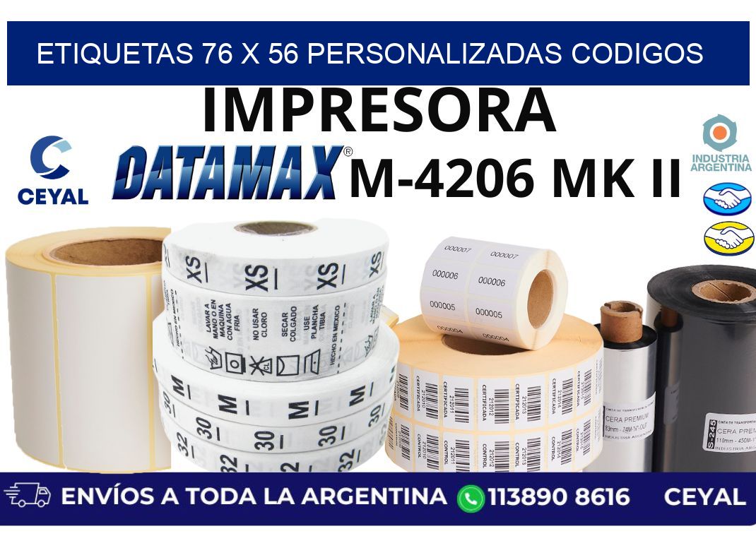 etiquetas 76 x 56 personalizadas codigos