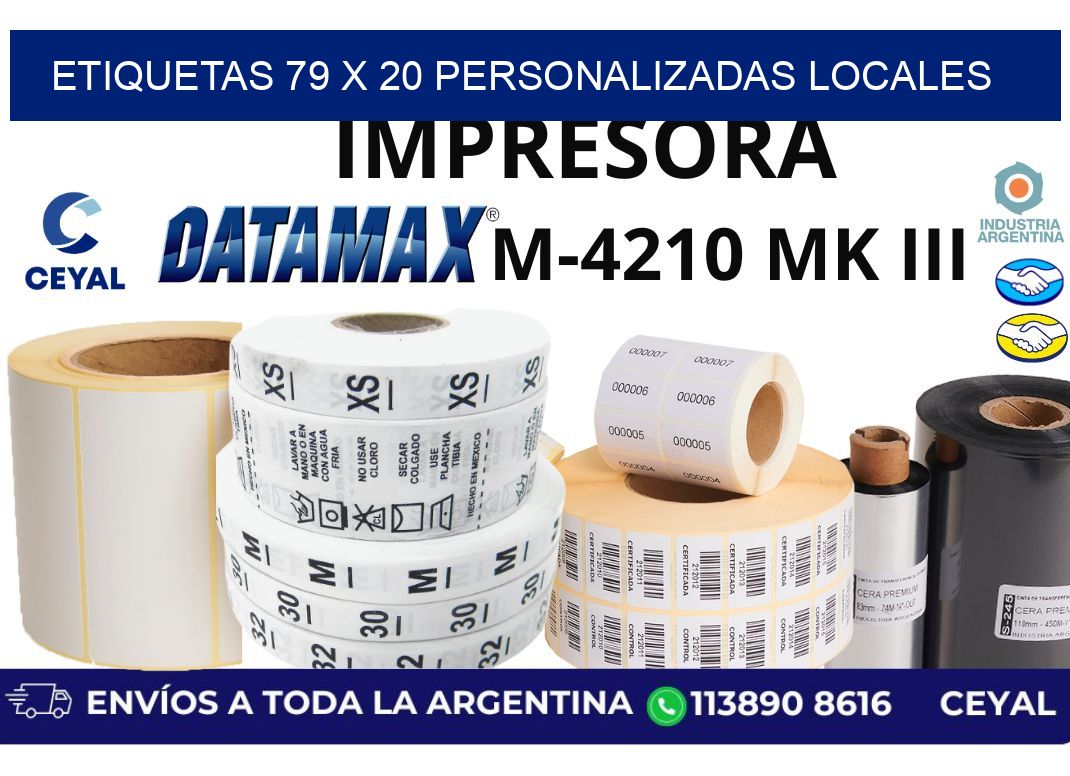 etiquetas 79 x 20 personalizadas locales