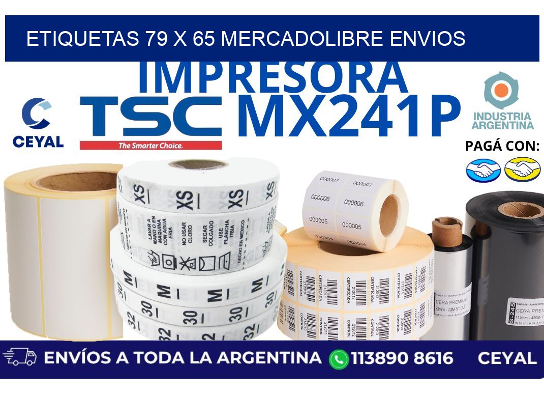 etiquetas 79 x 65 mercadolibre envios