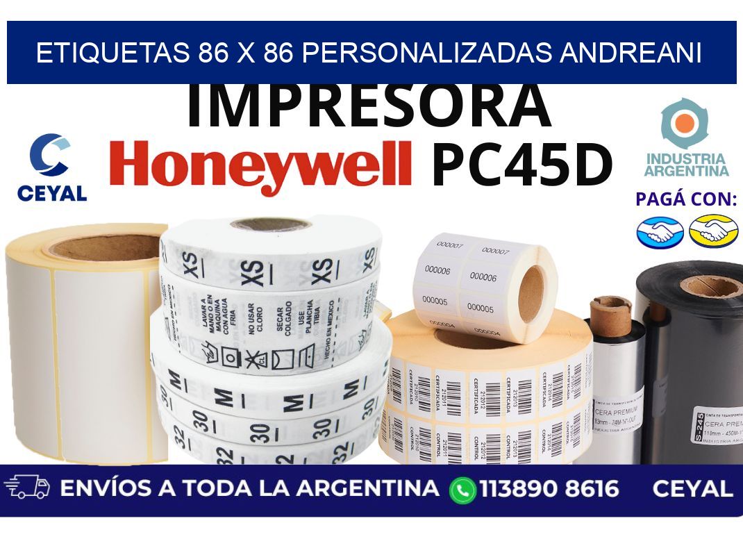 etiquetas 86 x 86 personalizadas andreani