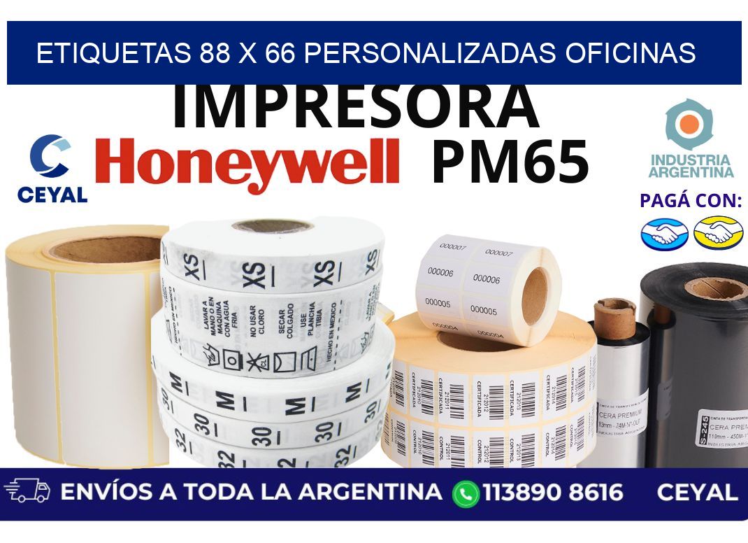 etiquetas 88 x 66 personalizadas oficinas