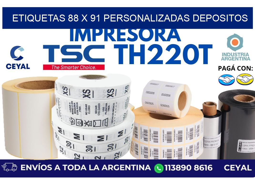 etiquetas 88 x 91 personalizadas depositos