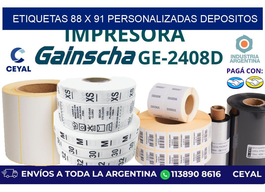 etiquetas 88 x 91 personalizadas depositos