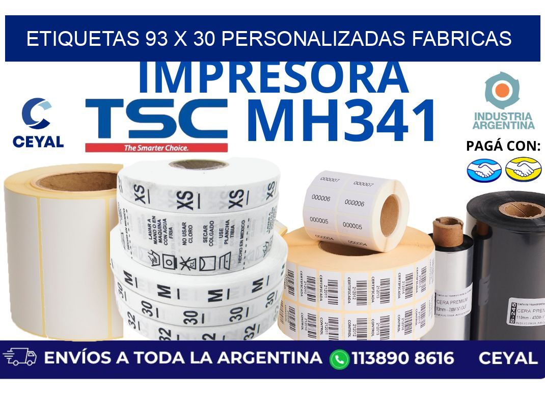etiquetas 93 x 30 personalizadas fabricas