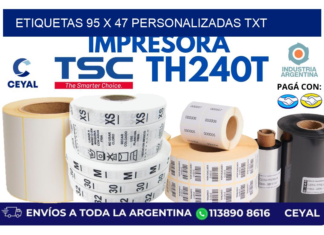 etiquetas 95 x 47 personalizadas txt