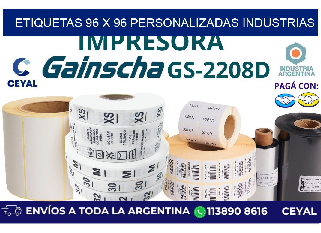 etiquetas 96 x 96 personalizadas industrias