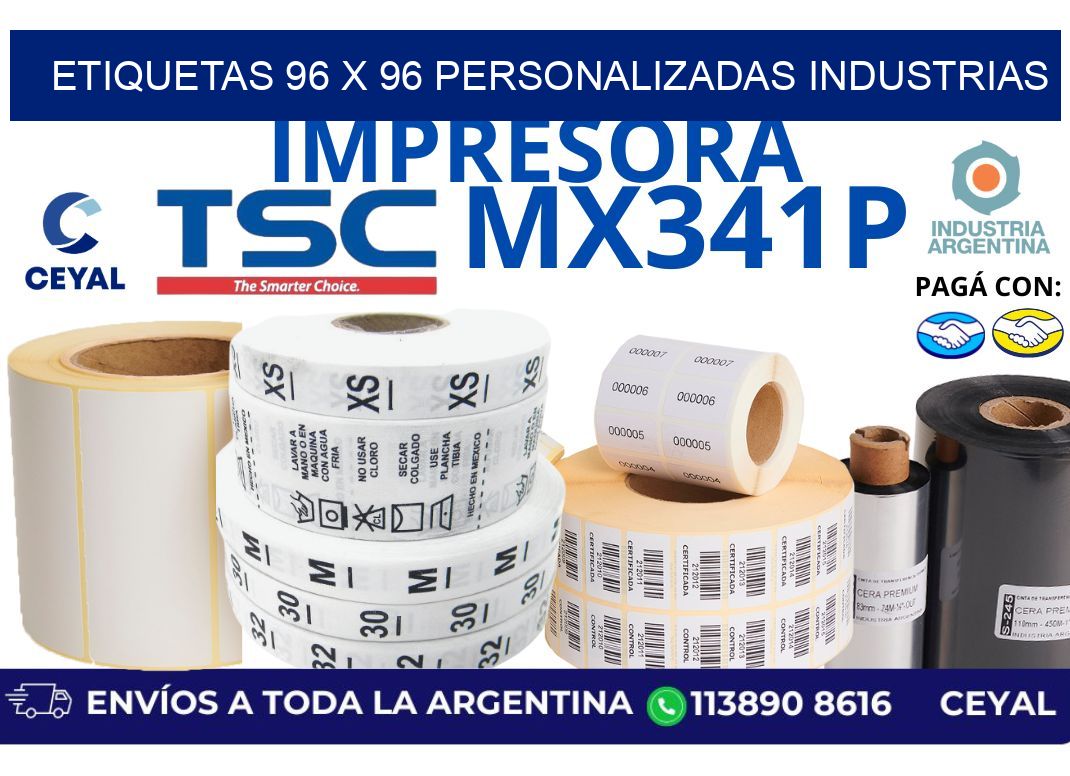 etiquetas 96 x 96 personalizadas industrias
