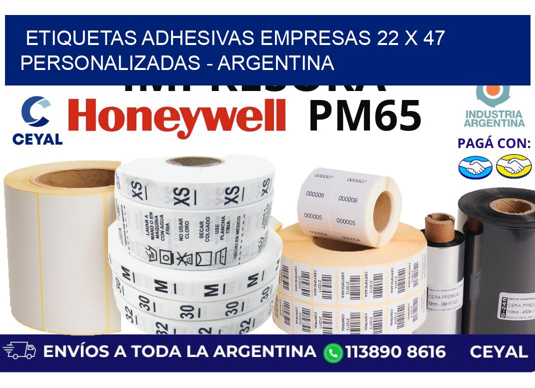 etiquetas adhesivas empresas 22 x 47 personalizadas - Argentina