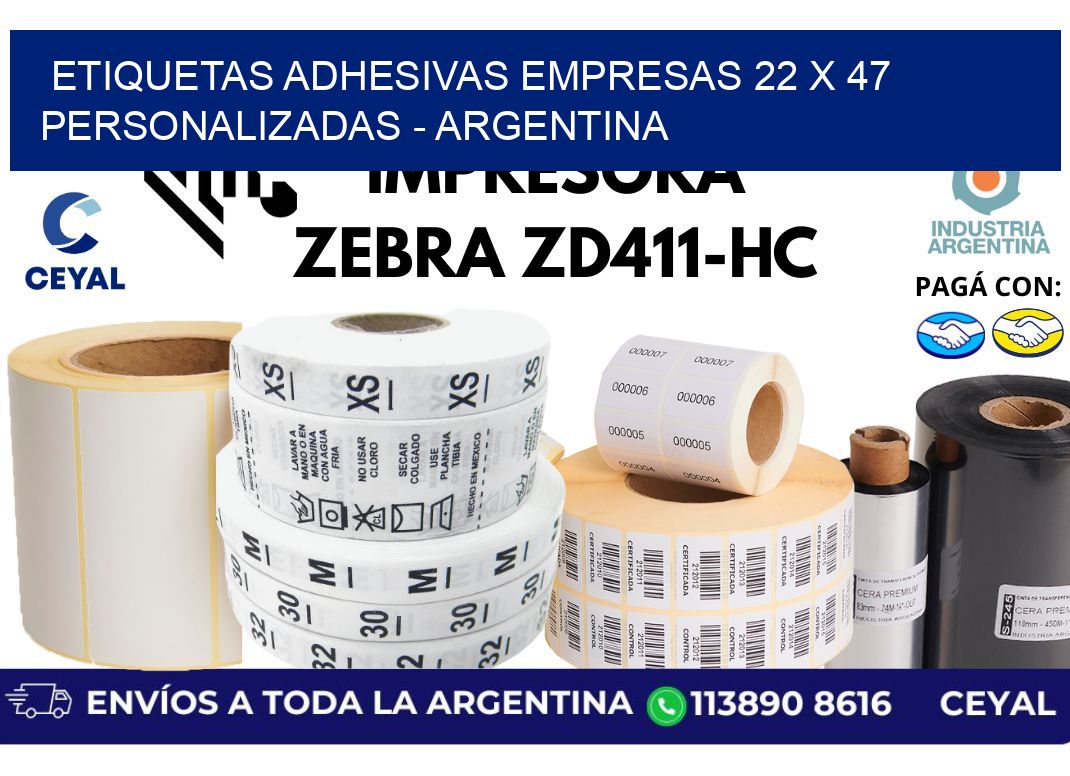 etiquetas adhesivas empresas 22 x 47 personalizadas – Argentina