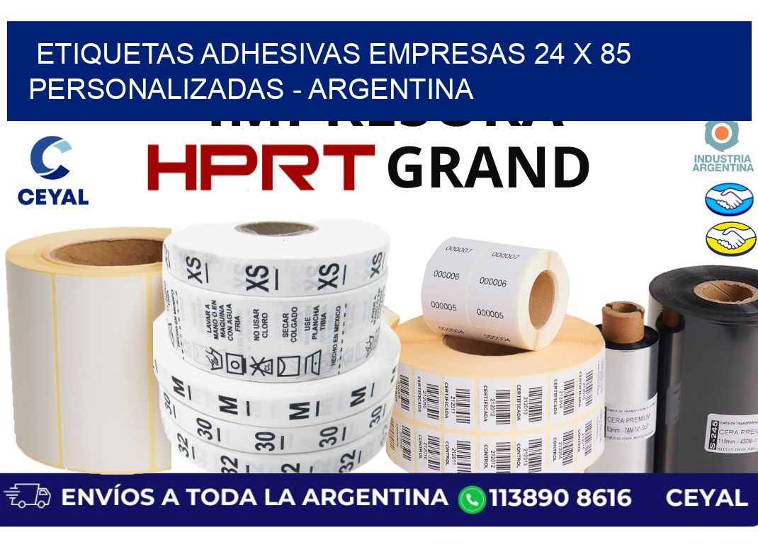 etiquetas adhesivas empresas 24 x 85 personalizadas - Argentina