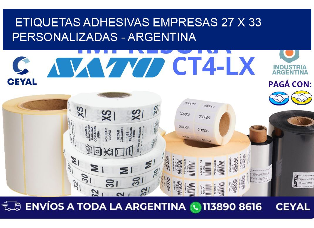 etiquetas adhesivas empresas 27 x 33 personalizadas – Argentina