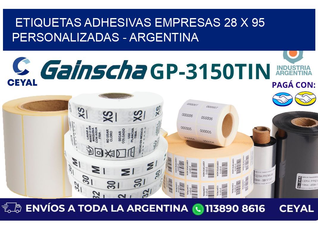 etiquetas adhesivas empresas 28 x 95 personalizadas - Argentina