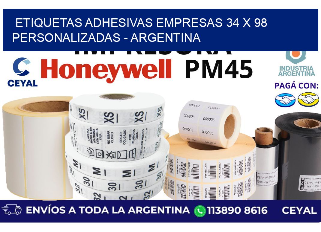 etiquetas adhesivas empresas 34 x 98 personalizadas – Argentina
