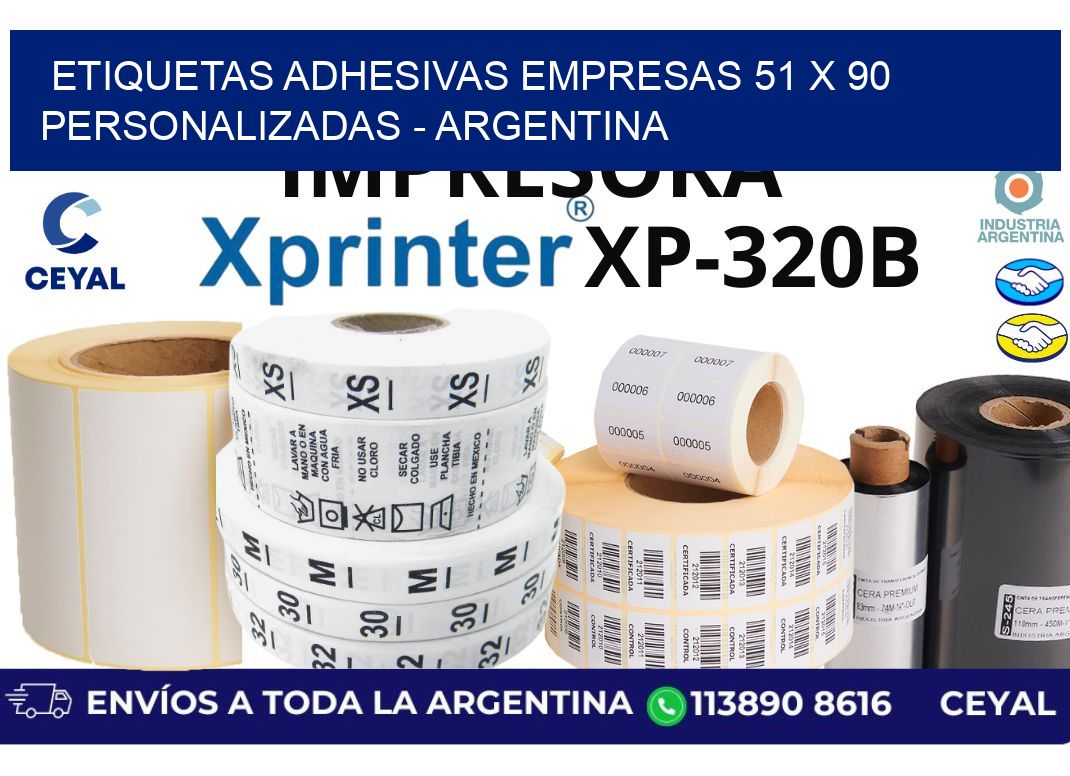 etiquetas adhesivas empresas 51 x 90 personalizadas – Argentina