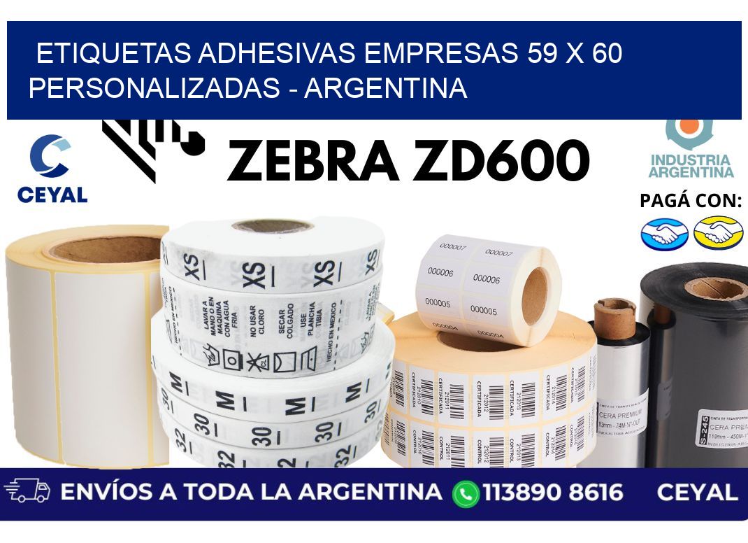 etiquetas adhesivas empresas 59 x 60 personalizadas - Argentina