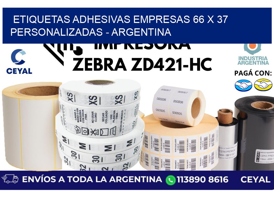 etiquetas adhesivas empresas 66 x 37 personalizadas - Argentina