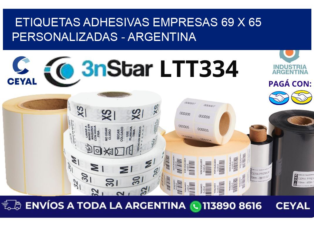 etiquetas adhesivas empresas 69 x 65 personalizadas - Argentina
