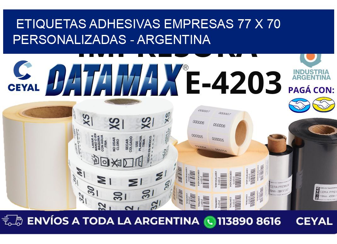 etiquetas adhesivas empresas 77 x 70 personalizadas – Argentina