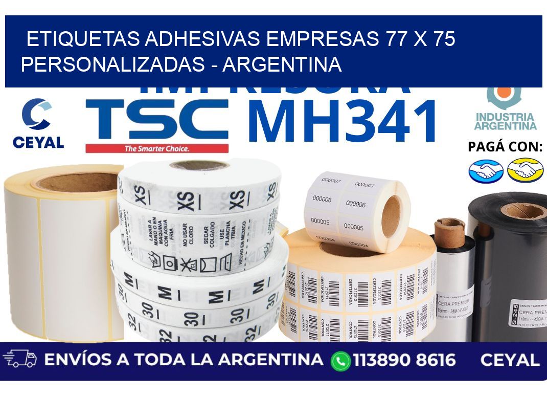 etiquetas adhesivas empresas 77 x 75 personalizadas – Argentina