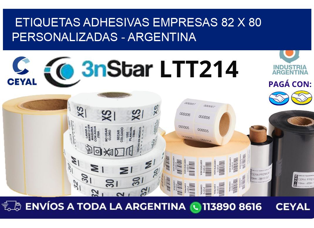 etiquetas adhesivas empresas 82 x 80 personalizadas - Argentina