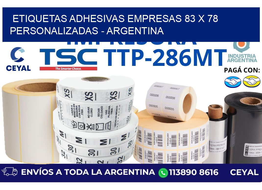 etiquetas adhesivas empresas 83 x 78 personalizadas - Argentina