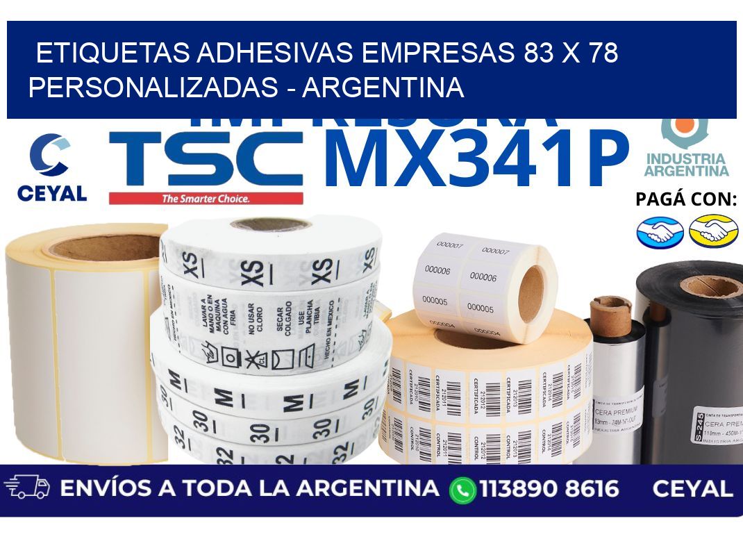 etiquetas adhesivas empresas 83 x 78 personalizadas – Argentina