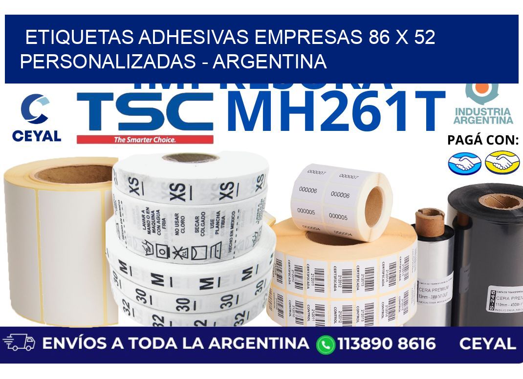 etiquetas adhesivas empresas 86 x 52 personalizadas - Argentina