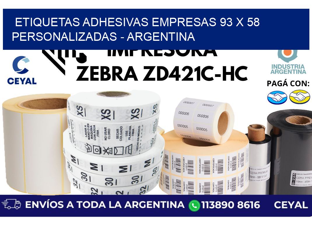 etiquetas adhesivas empresas 93 x 58 personalizadas - Argentina
