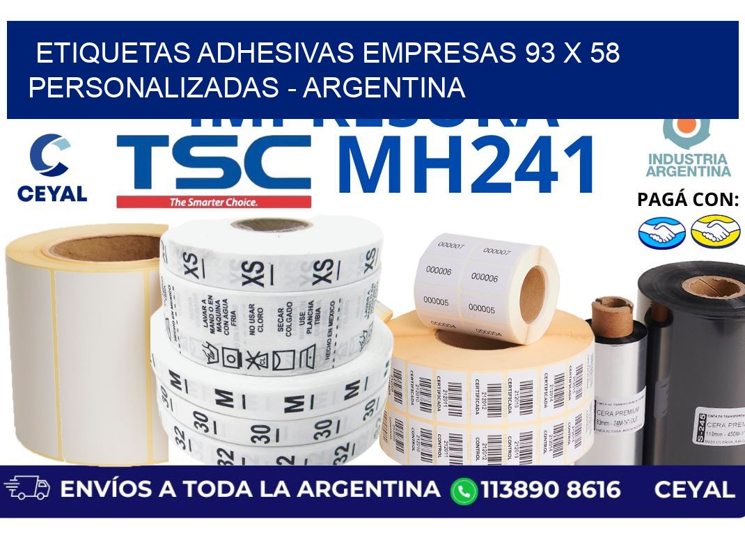 etiquetas adhesivas empresas 93 x 58 personalizadas - Argentina