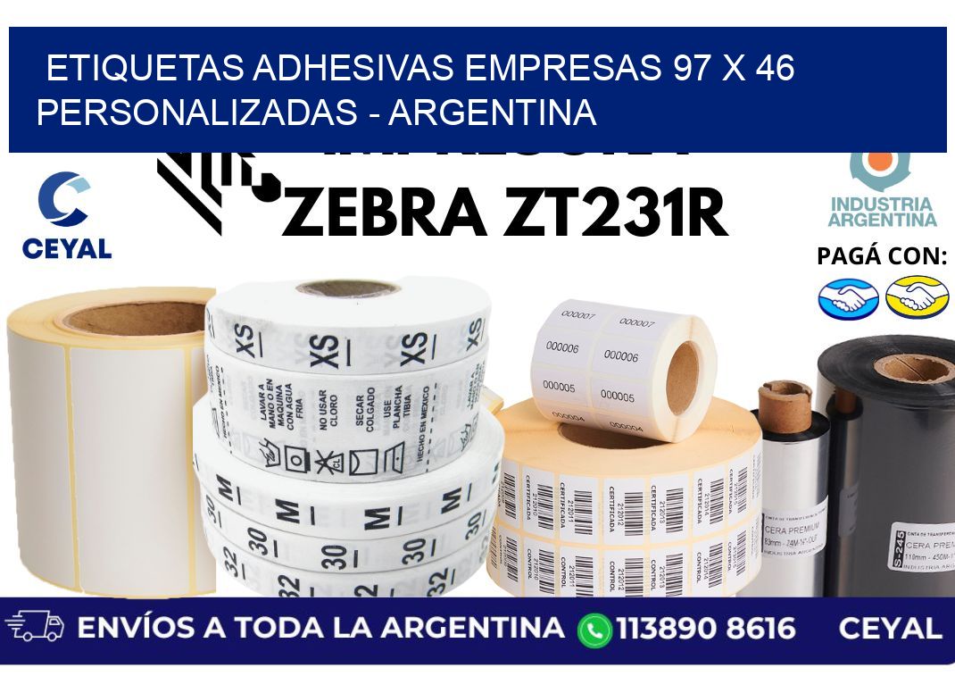 etiquetas adhesivas empresas 97 x 46 personalizadas - Argentina