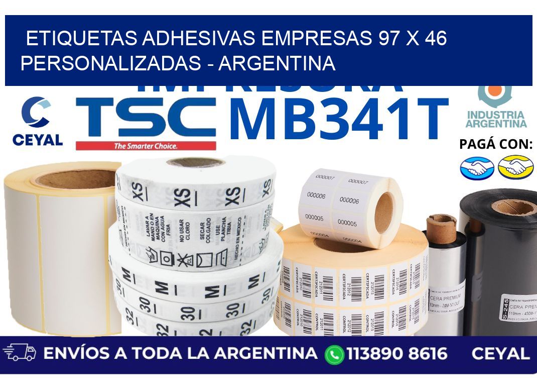 etiquetas adhesivas empresas 97 x 46 personalizadas – Argentina