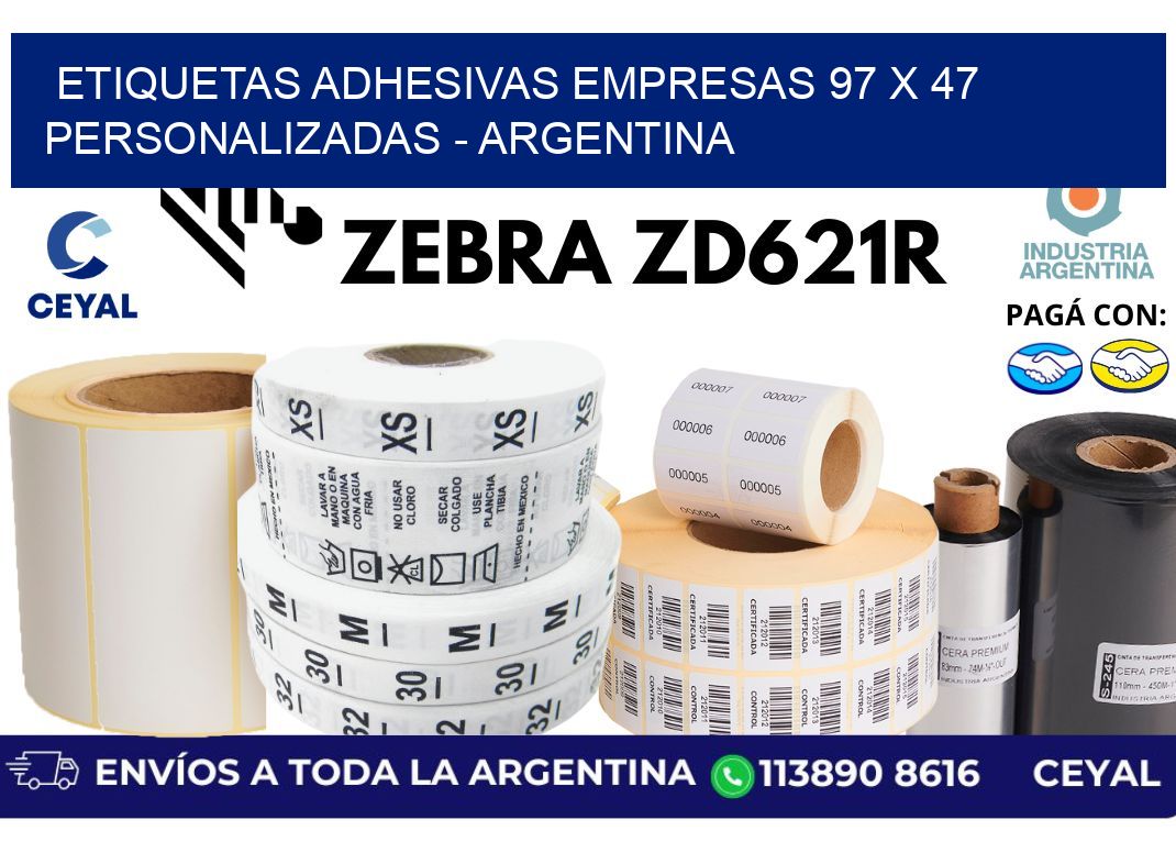 etiquetas adhesivas empresas 97 x 47 personalizadas - Argentina