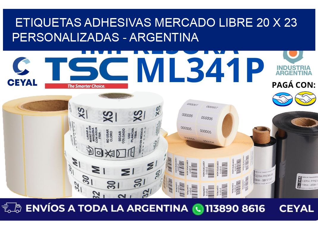 etiquetas adhesivas mercado libre 20 x 23 personalizadas – Argentina