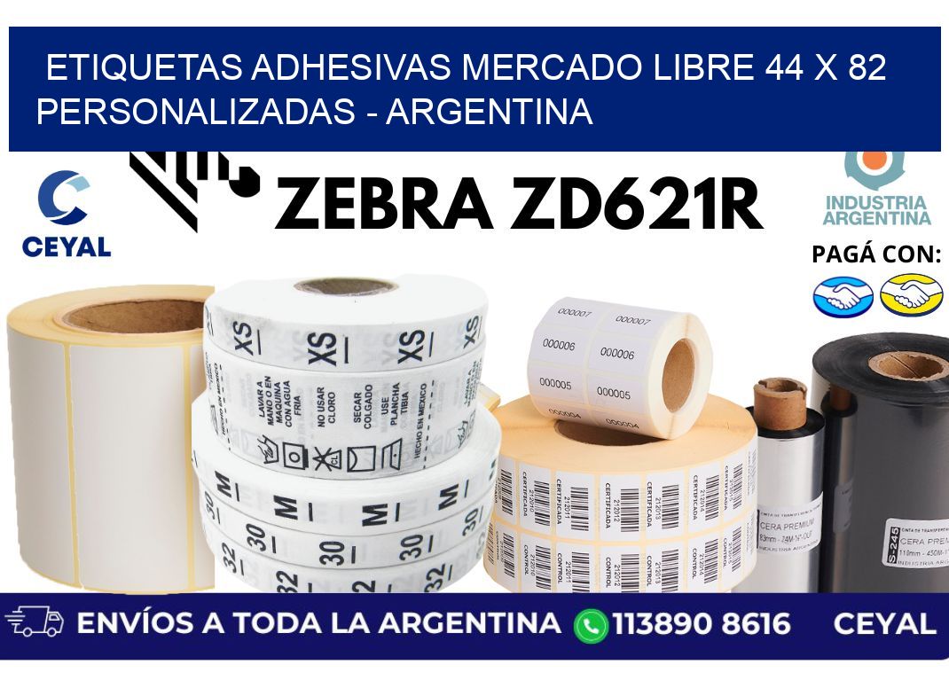 etiquetas adhesivas mercado libre 44 x 82 personalizadas - Argentina