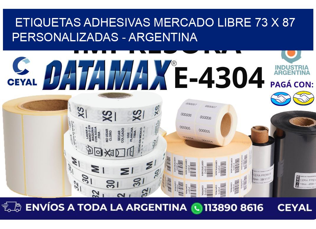 etiquetas adhesivas mercado libre 73 x 87 personalizadas - Argentina
