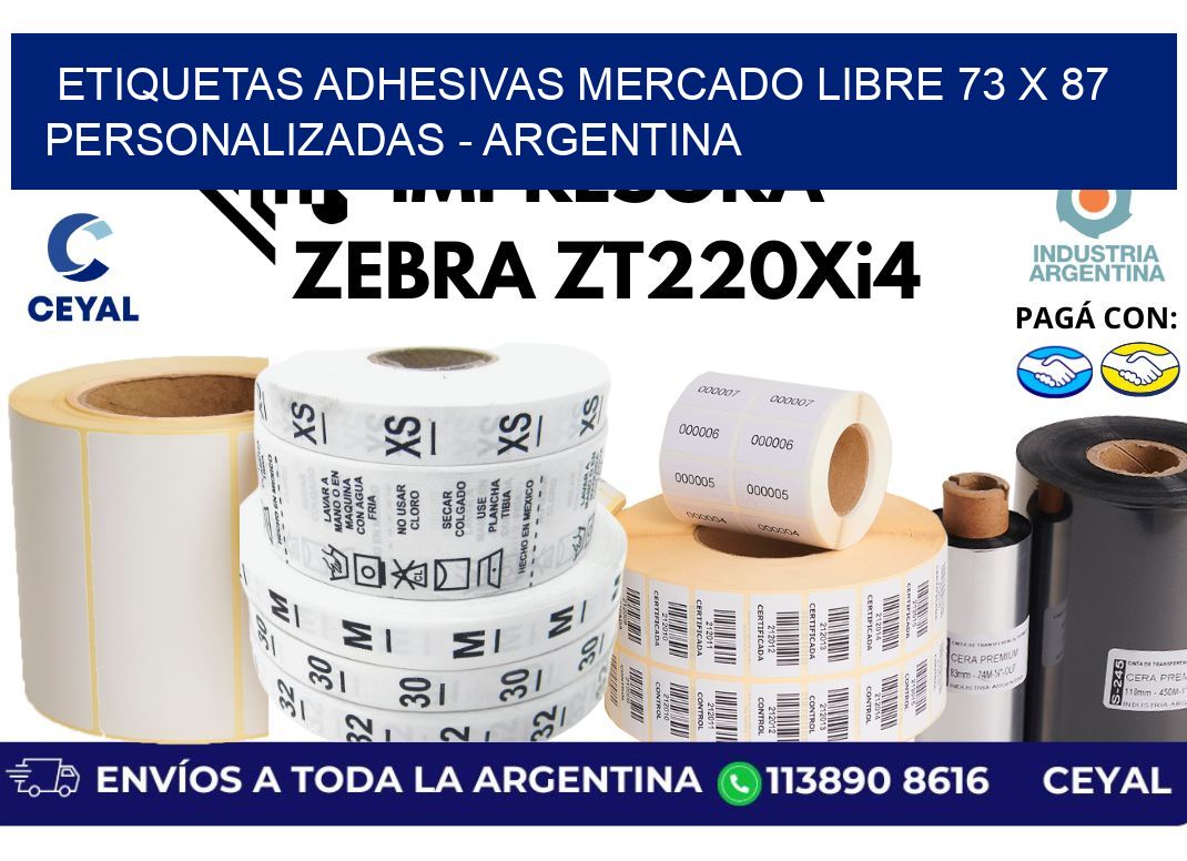 etiquetas adhesivas mercado libre 73 x 87 personalizadas – Argentina