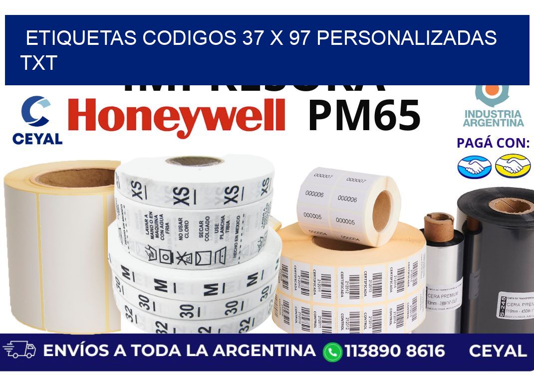 etiquetas codigos 37 x 97 personalizadas txt