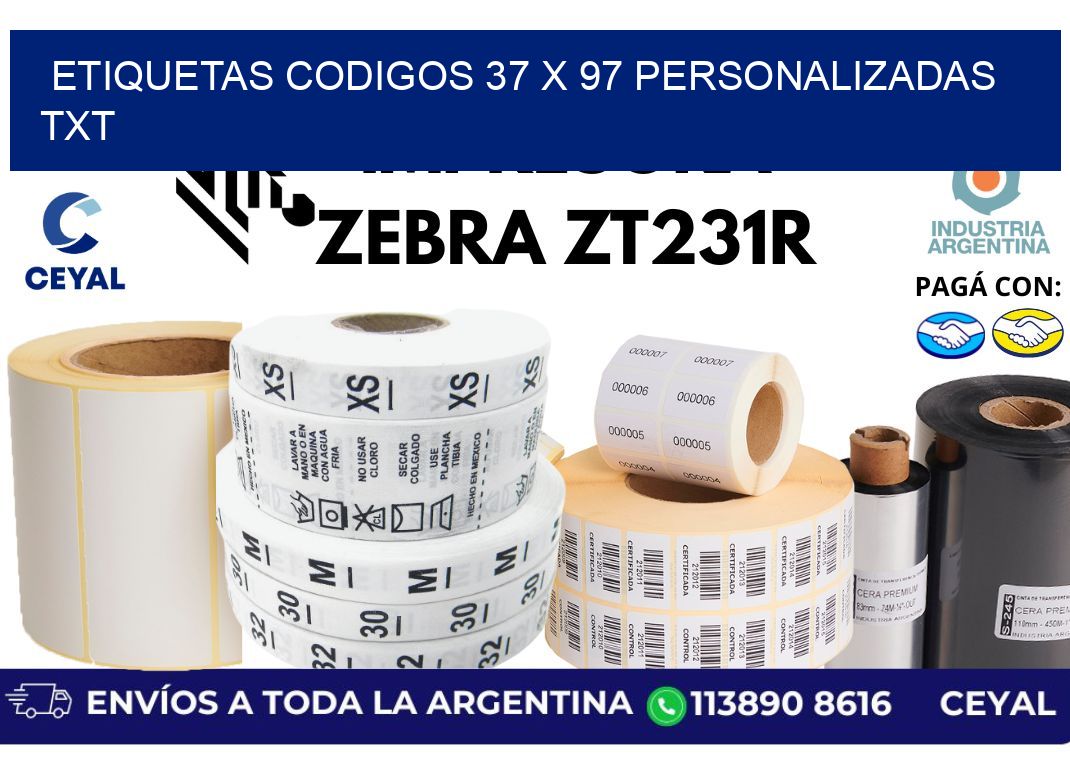etiquetas codigos 37 x 97 personalizadas txt