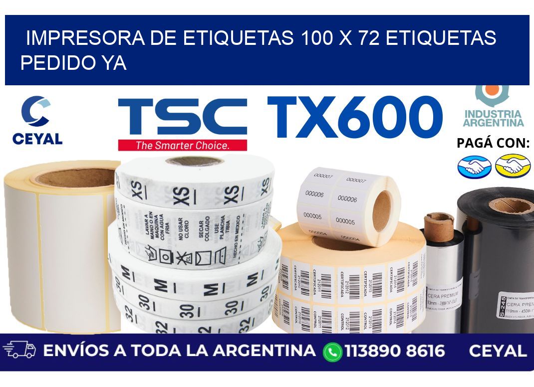 impresora de etiquetas 100 x 72 etiquetas pedido ya